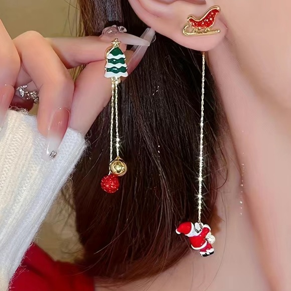 Santa and Christmas Dangle Earrings - Picture 5 of 6